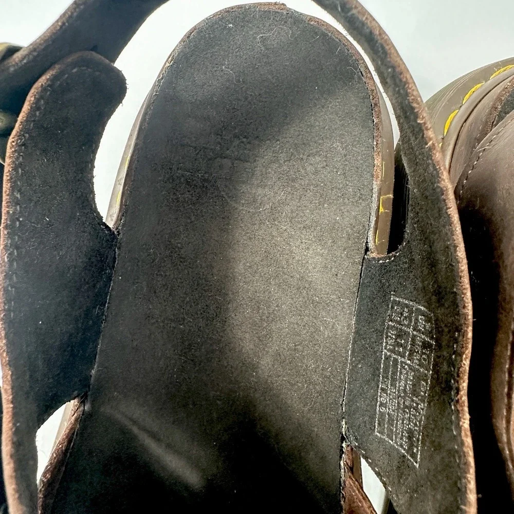 Dr Martens Flash Fisherman Sandals Mens 10 Brown Leather Chunky Buckle Y2K